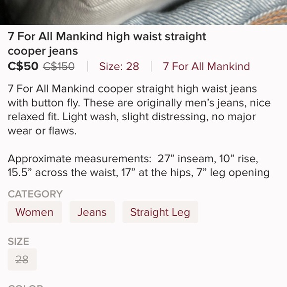7 For all Man Kind Cooper Jeans - Picture 6 of 6